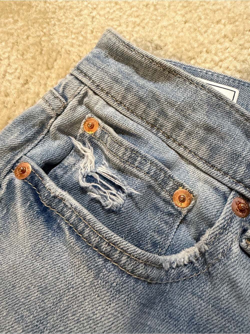 GAP Denim 1969 | Light Wash Raw Hem Straight Leg Jeans ✨ size 29 - Picture 7 of 15